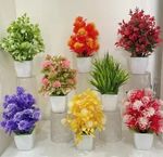 Ryme Set of 8 Artificial Flowers With Pot/Vae Multicolor Wild Flo…more- Flipkart