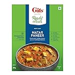 Gits Ready to Eat Matar Paneer, Pure Veg, Heat and Eat Spicy Curry, Microwaveable, 285g- Amazon