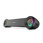 Nu Republic Partybox 180 Portable 18W Bluetooth Soundbar, Wireless Deep Bass Stereo Speaker with RGB Lights, 6 Hours Playtime, 52mm Driver, Party & Home Audio (Black)- Amazon