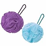 GUBB Lux Bath Sponge Loofah – Soft & Fluffy With Multiple Layers of Fibrous Matrix For A Fun Shower Time | Loufa/Luffa/Lufa/Poof/Pouf – Perfect Loofahs/Loofas for Men and Women | Bathing Scrubber For Body – 2 Loofahs,- Lilac & Arctic- Amazon