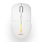 Acer Prism Wireless Mouse | Dual Mode 2.4GHz & BT 5.1 | 6 Buttons with Scroll Wheel | 800/1200/1600 DPI | Rechargeable 500mAh Battery | Running RGB | Lightweight 73g I Windows & Mac Compatible – White- Amazon