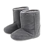 Baby Soft Sole Anti-Slip Mid Calf Winter Warm Infant Prewalker Snow Boots 12-18 Months Gray- Amazon