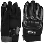 Solimo Full Finger Bike Riding Gloves with Hard Knuckle Shell | Semi-Leather | Breathable | Hand Protection for Gym, Hiking, Cycling & Travelling | Large (Black)- Amazon