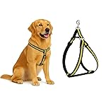 Dog Harness No Pull with Front Clip | Dog Walking Chest Harness with Reflective Adjustable Soft Padded Vest and Easy Control Handle Sizes (Medium, Yellow)- Amazon