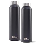 The Better Home 1000 Stainless Steel Water Bottle 1 Litre | Rust-Proof, Lightweight, Leak-Proof & Durable | Eco-Friendly, Non-Toxic & BPA Free Water Bottles 1+ Litre | Black (Pack of 1)- Amazon