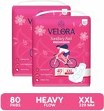 VELORA Soft Feel XXL 80 Sanitary Pads for Women-Trifold pads (XXL…more- Flipkart