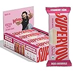 Superyou Strawberry Protein Wafer Bars (Pack Of 10)|10 Gram Protein, 3 Gram Fiber, No Added Sugar|Yeast Fermented Protein|Energy Bars|Crunchy Wafer Bar|100% Vegetarian|No Palm Oil|400 Gram- Amazon