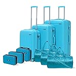 Megatron Family Pack of 9 Pieces, Daily Use Utility Vanity Cases with Set of 3 Duffle Bag & Set of 3 Suitcase, 100% Polycarbonate with 3-Years Warranty, 8 Wheels with Number Lock- Amazon