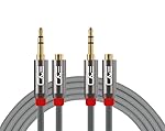 C & E (Cables & Etc® Pure Copper 3.5mm Stereo Audio Extension Cable Male Female Connectors with Zinc Alloy Metal Plugs Cable [ 2 Pack] [ 1.5Feet, [ 0.5 Meters]- Amazon