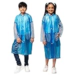 THE CLOWNFISH Boys Polyester Shower Saver Series Unisex Kids Waterproof Single Layer Pvc Standard Length Longcoat/Raincoat With Adjustable Hood.- Amazon