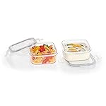 Steelo Sofresh Plastic Kitchen Storage Square Container Set Kitchen Organiser Air Tight Container Set Fridge safe US FDA Approved PET Food Grade Heavy Duty Material BPA Free (Clear, 400 ml, Pack of 2)- Amazon