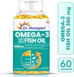Dr. Morepen Omega-3 Deep Sea Fish Oil | 500mg Capsules with Vitam…more- Flipkart