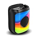 FRONTECH True Wireless 5 Watt Output Multimedia Speaker with Bluetooth 5.0 and Mystic RGB Lighting with 800 mAh Battery, Mobile Holder and Karaoke (SW-0219)- Amazon
