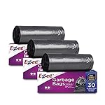 Ezee Live Life Ezee Way Black Garbage Bags for Dustbin|90 Pcs|Medium 19 X 21 Inches|30 Pcs X Pack of 3, 3 count- Amazon