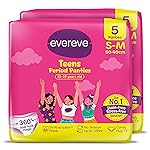 Evereve Teens Period Panties, S-M, 5Pcs Pack of 2 (for 13-19 yrs old), 360° Anti-Leak Protection, up to 12hrs Absorbency, Heavy Flow Care, Ideal for School & Overnight Use, Comfy Hug Fit- Amazon