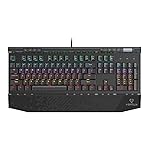 Vertux Gaming Keyboard, Ergonomic USB Wired Mechanical Keyboard with Integrated Wrist Rest, Black Switches, RGB Backlit, 104 Anti-Ghosting Keys and 8 Multimedia Keys for PS5/PS4, Xbox One/X, Tungsten- Amazon