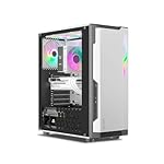 Ant Esports Eclipse Mid-Tower Computer Case/Gaming Cabinet – Black & White | Support ATX,M-ATX,M-ITX | Pre-Installed 4 x 120mm ARGB Fans- Amazon