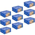 PrettyKrafts Pack of 9 Non Woven Large Flower Prints Saree Cover/Wardrobe Organizer With Transparent Window And Zip/Clothes Storage Bag For Women’s Lehenga, Suit Saree & Other Accessories, Blue- Amazon