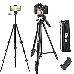 Syvo 3180 55 Inches (140CM) Aluminum Tripod Stand with 3-Way Panhead, Quick Release Plate, Level Indicator & Adjustable Height, Lightweight Portable Camera Tripod for Mobile, Vlogging & Photography- Amazon