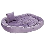 Amazon Basics Polyester XXL Pet Bed with Cushion | Ideal for Big Dogs | Washable | Suitable for Multiple Pets |110 x 93 x 20 cm- Amazon