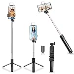 Kratos Selfie Stick, 3 in 1 Multifunctional Design, Rechargable LED Light with Two Brighness Levels for Make up, Selfie & Photo Shoot, Selfie Stick with Bluetooth Remote (70cm with Light)- Amazon