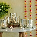 TIED RIBBONS Pack of 6 Votive Glass Tealight Candle Holders Glass Votives (Big, Silver) – Decorations Items for Home Decor Dining Table Gifts – Decorations Items for Home Office Gifts- Amazon