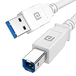 Portronics PrintLink 3 Printer Cable with USB Type-A to USB Type-B Male Connectors, 3 Meters / 10 Ft Long, High-Speed Transfer Cord for Printers & Scanners (White)- Amazon