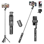 Kratos K24 Selfie Stick Tripod, 67 CM / 26 Inch, 3-in-1 Multifunctional Design with Detachable Wireless Remote, Portable & Lightweight Selfie Stick for Vlogging, Photography for All Mobiles- Amazon