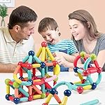 Magnetic Sticks Building Blocks for Kids | 25 Pcs STEM Learning Magnet Toys with Balls | Educational Construction Toy for Boys & Girls Age 3+ | Creative Magnetic Building Set- Amazon