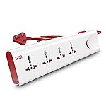 GM 3060 Extension Board 10Amp Output 250 Volts with 2 Mtr Extension Cord & Surge Protector | Master Switch, Safety Shutter, 4 International Sockets | Multi Plug Travel Adapter for Home Appliances- Amazon