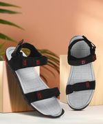 Paragon Men K1407G Men’s Stylish Lightweight & Durable Black & Red Velcro Dailywear Sandals Sandal (Black, Red , 8)- Flipkart