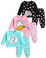 Kuchipoo Girls Regular Fit Cotton T-Shirts and Pyjamas Clothing Set-Pack of 3- Amazon