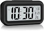 HNY Digital Alarm Clock with Automatic Sensor, Date & Temperature Display, Compact LED Desk Table Clock for Students, Bedroom, Office, Living Room, Home Decor- Amazon