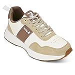Liberty Leap7x FRONX-2E Men’s Casual Lacing Sneakers, Beige and Blue | Suitable for Walking Travel, College, Office | Comfortable Lace-Up Casual Shoes | Lightweight Stylish Fashion Footwear for Men- Amazon
