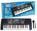 VEBETO Kids Piano Keyboard with Mic (1 Year Warranty) 37 Keys 8 Rhythms 8 Tones 6 Demos Portable Electronic Keyboard Toy Beginners Educational Songs Recording Musical Toys 2 3 4 5 Years Boys Girls- Amazon