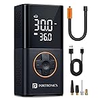 Portronics Vayu 3.0 tyre Inflator with 150 PSI Pressure, 4000 mAh Battery, Digital Display, Pressure Detection, Air Pump Compressor for Cars, Bikes, Bicycles & Balls(Black)- Amazon