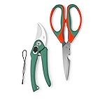 Multipurpose Gardening Scissors & Green Pruner Set of 2– Heavy Duty Garden Shears with Stainless Steel Blades and Soft Grip Handles for Pruning, Trimming, Harvesting, and Plant Care (GTK)- Amazon