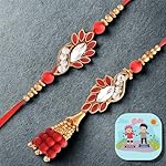 CraftVatika Magnet with Rakhi for Brother Bhabhi, Rakhi with Magnet Gift, Couple Rakhi Pair Rakhi for Bhai Bhabhi, Fridge Magnet for Door Dcor- Amazon