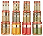 RILION Storage Container Set, 12 Pieces with Spoons, Airtight Kitchen Organiser, 1200ml/650ml/350ml, Rose Gold- Amazon