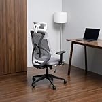 Wakefit Office Chair | 3 Years Warranty | Office Chairs for Work from Home, Ergonomic Chair, High Back Office Chair, Adjustable Lumbar Support & Armrest Single Lock : Gravita (White & Grey) DIY, Nylon- Amazon
