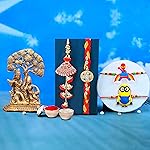 Rakhis for Bhai Bhabhi Brother with Gifts – Rakhi for Brother Gift Combo – Radha Krishna Idol Showpiece/Kundan Rakhi/Lumba Rakhi/Rakhi Greeting Card/Rakshabandhan Gifts- Amazon