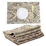 Placemats for Dining Table Set of 6, Heat Resistant and Antiskid Table Mats Washable, Printed Place Mat for Home Kitchen Table Decor (45×30 CM) Coffee- Amazon