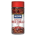 Keya Red Chilli Flakes | Dry Red Chilli Flakes Seasonings | Aromatic Spicy Dried Pizza Pasta Seasoning | Zero added Colours, Fillers, Additives & Preservatives | 100% Natural | 40gm- Amazon