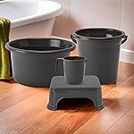 Kuber Industries Set of 4 Bathroom Combo Set | Bathing Set | Bathware Set | Tub-Bucket-Mug & Stool Combo Set for Bathroom | Modern Bathroom Accessories Set | Gray- Amazon