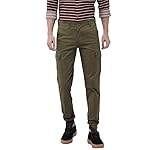 The Indian Garage Co Men Slim Fit Solid Mid-Rise Cuffed Cargos- Amazon