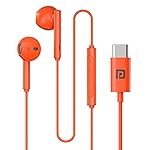 Portronics Conch Theta C in Ear Type C Wired Earphones with in Line HD Mic, Powerful Audio, 14.2mm Driver, Unique Earbuds Design, TPE Anti Tangle Wire, in line Controls, Wide Compatibility(Orange)- Amazon