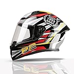 TVS Racing Titan Series Full Face Helmet for Men | Premium Bike Helmets with ABS Shell, UV Paint | Quick Release System | Aerodynamic Design | DOT & ISI Certified- Amazon