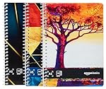 amazon basics Metal Spiral Notebooks A5 Size 160 Sheet | High Bright Paper | Single Ruled | Thick Black Covers | Pack of 3 (Assorted Colours)- Amazon