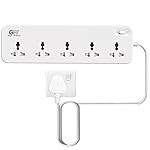 GIGAWATTS 5-in-1 Power Extension Board 5 Universal Sockets 2500W 2Mtr Heavy Duty Cord 250V Fireproof Child-Safe Surge Protector for Home Appliances Travel & Outdoor Power Tools (6 Months Warranty)- Amazon