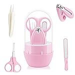 GLUN® Baby Care Set, Capsule Shape Pack, 4-in-1 (Anti-Pinch Nail Clipper, Scissor, Nail File, Tweezer) Cute Pink Colour Baby Manicure Set for Newborn, Infant & Toddler- Amazon